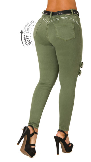 Jean Verde Tipo Cargo Moldeador Chnt 71368PDT-B - Verde