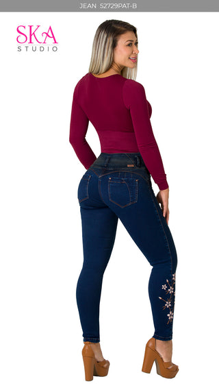 Jeans Levantacola 52729PAT-B - Azul Oscuro