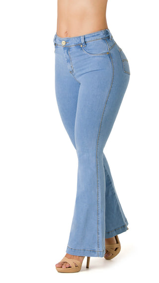 Ivory Jean Levanta Cola Campana Tiro Alto 71062PDC-B - Azul Claro