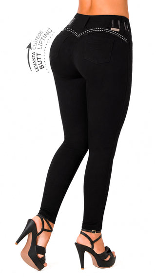 Jeans Moda Levantacola 52799PAP-B - Negro