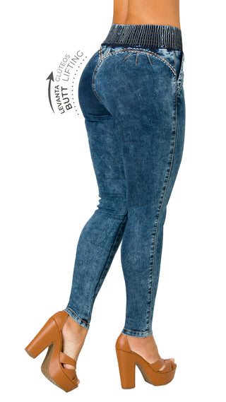 Jeans Pretina Enresortada 52724PEP-N - Azul Oscuro