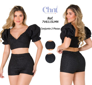 Conjunto Short 7V6115LMN - Negro