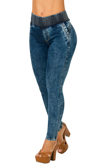 Jeans Pretina Enresortada 52724PEP-N - Azul Oscuro