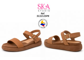 Sandalia Plana 5C2212SPB - Camel