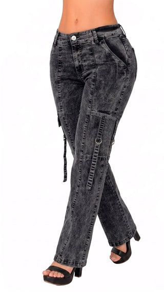 Jeans Moda Bota Recta 52777PDR-B - Gris