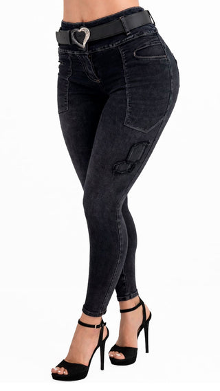 Jeans Levantacola 52760PAT-B - Gris