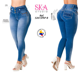 Jean Levantacola Stretch Ska 52615PAP-B - Azul Medio