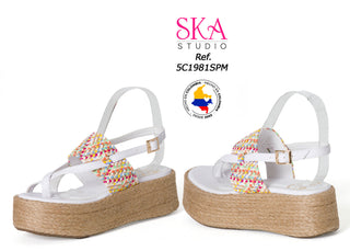 Sandalia Plataforma Media 5C1981SPM - Blanco