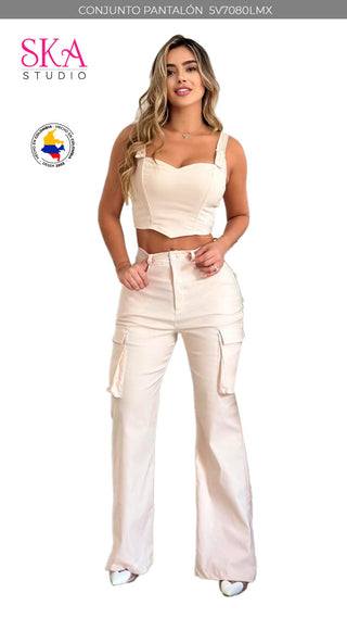 Conjunto Pantalon 5V7080LMX	 - Beige