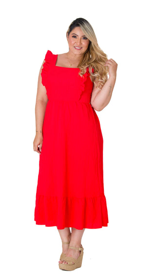 Vestido Midi 5V5158MD - Rojo