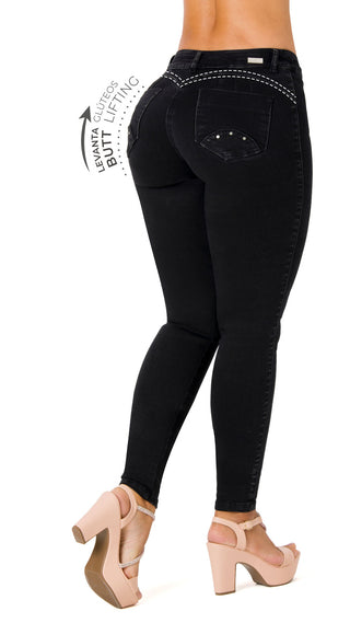 Barimoa Jeans Skinny LevantaCola Tiro Alto Ska 52625PDP-B - Negro