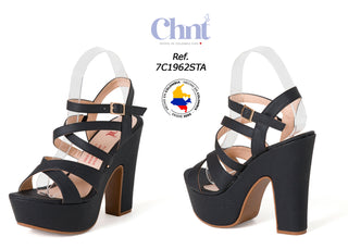 Sandalia Tacon Alto 7C1962STA - Negro