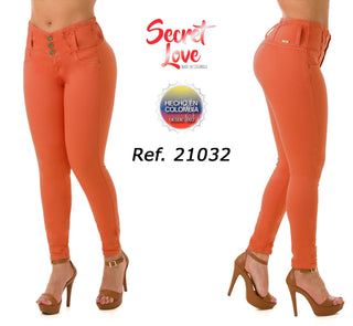 High Rise Ankle Jeans with Heart Waist 21032PAT-N