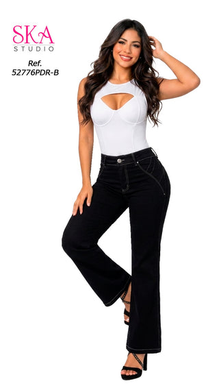 Jeans Basico Bota Recta 52776PDR-B - Negro