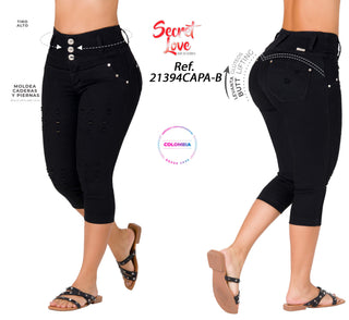 Capris Levanta Cola Sercret Love 21394CAPA-B - Negro