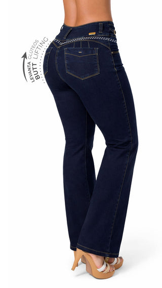 Jeans Levantacola Bota Recta 52782PAR-B - Azul