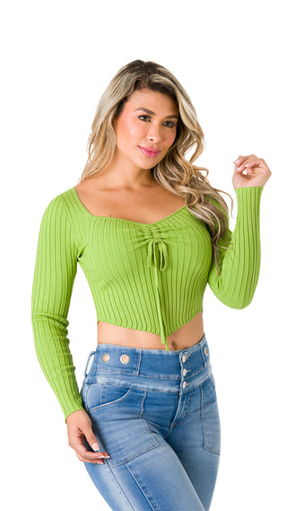 Blusa en Rib 4B6558B - Verde