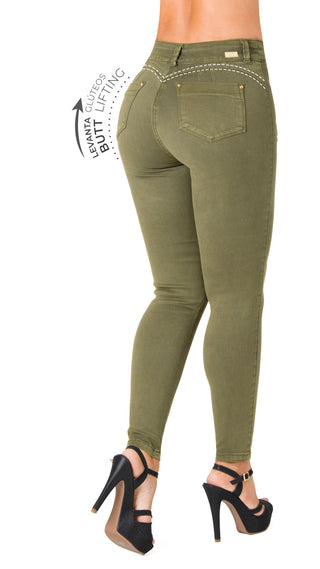 Jean Levantacola High Waist Ska 52622PDT-B - Verde