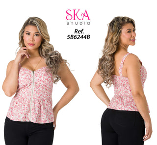 Blusa Cuello Corazon 5B6244B - Estampado