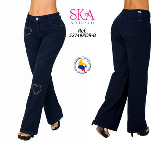Jeans Rigido Bota recta  52749PDR-B - Azul