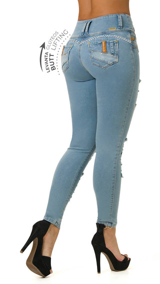 Galia Jeans Levantacola Bota Skinny 40342DPAP-B - Azul Claro
