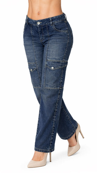 Jeans Rigido Bota Recta 52744PDR-B - Azul