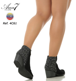 Botines Tacon Ancho 4C61BTA - Negro