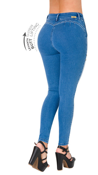 Jean Levanta Cola Skinny Ska 52546PDP-N  - Azul Medio