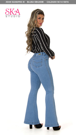 Goldi Jeans Levantacola Bota Campana 52282PDC-B - Azul Claro