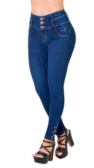 Jean Levanta Cola Skinny Ska  52550PAT-N - Azul Oscuro