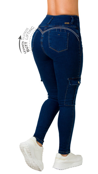 Jeans Levantacola 71431PAT-B - Azul Oscuro