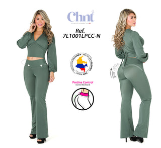 Set Blusa y Leggings Levantacola 7L1001LPCC-N - Verde