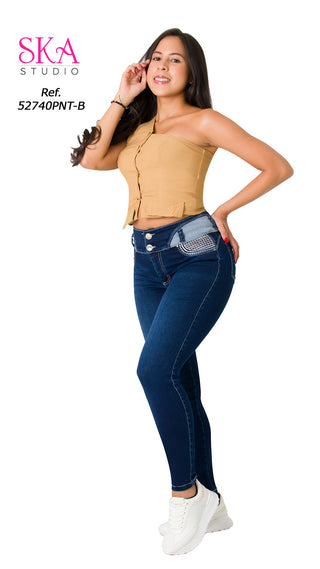 Jeans Levantacola 52740PNT-B - Azul Oscuro