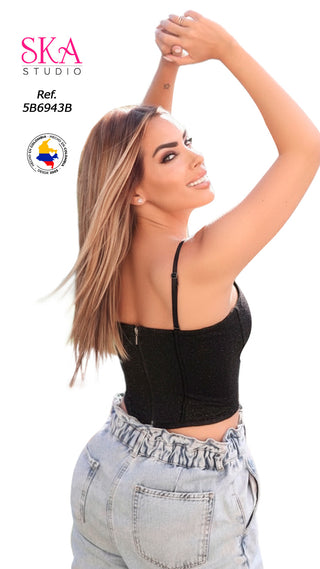 Blusa Cuello Corazon 5B6943B - Negro