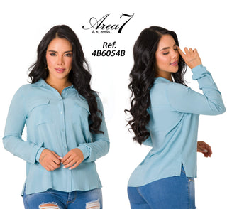 Camisa 4B6054B - Azul