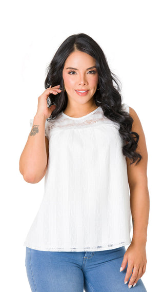 Blusa SemiFormal 4B6021B - Blanco