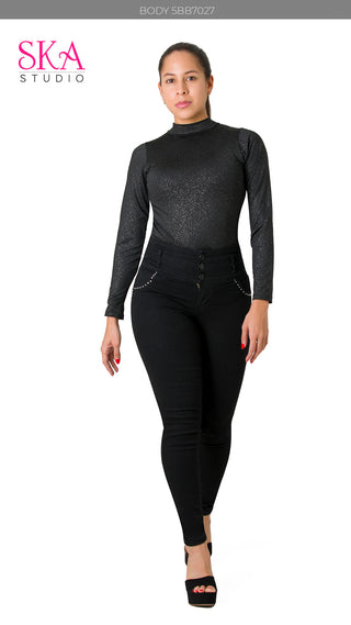 Body Manga Larga 5BB7027 - Negro
