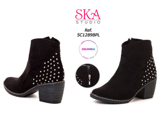 Botas Tacon Grueso 5C1289BPL - Negro