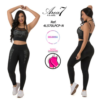 Conjunto Leggings LevantaCola Faja Interna 4L570LPCP-N - Negro