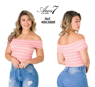 Blusa Cuellos Bardot 4B6388B - Rosado
