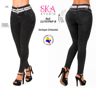 Jeans Moda Levantacola 52797PAP-B - Gris