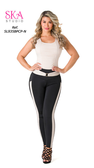 Legging Control Abdomen Con Cinturón 5L935BPCP-N - Negro