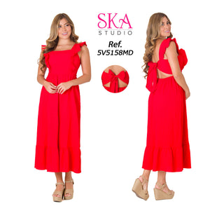 Vestido Midi 5V5158MD - Rojo