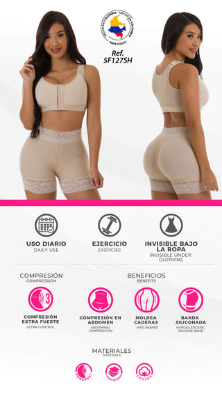 Faja Short Levantacola 5F127SH - Beige