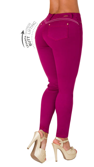 Jean Push-Up Pretina Delgada Secret Love 21452PDT-B - Morado