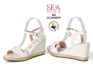 Sandalia Plataforma Media 5C1948SPM - Blanco