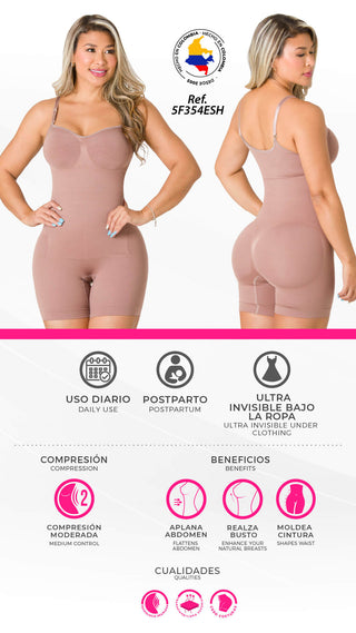 Faja Enterizo Short Seamless 5F354ESH - Negro