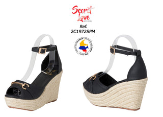 Plataforma Yute 2C1972SPM - Negro