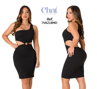 Vestido Midi Cut Out  7V6218MD - Negro