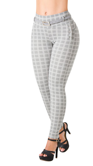Legging Control Abdomen y Cuadros 4L939BPCT-N - Estampado
